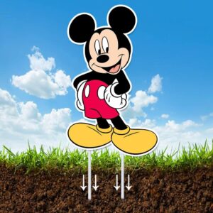 Mickey Birthday Party Supplies, 7PCS Yard Signs with Stakes, Outdoor Lawn Party Decor, Mouse Party Decorations, Yard Signs for Minnie Theme Birthday Party