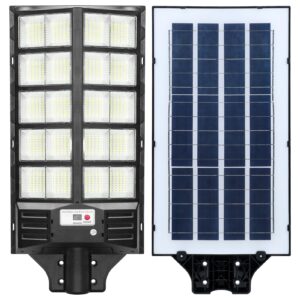 VEAREAR 3Pcs Outdoor Solor Street Light, 240 Degree Coverage Area Garden Lamp, 1152 Light Beads Outdoor Light, 12 Ah Battery Pavement Solar Parking Lot Lights