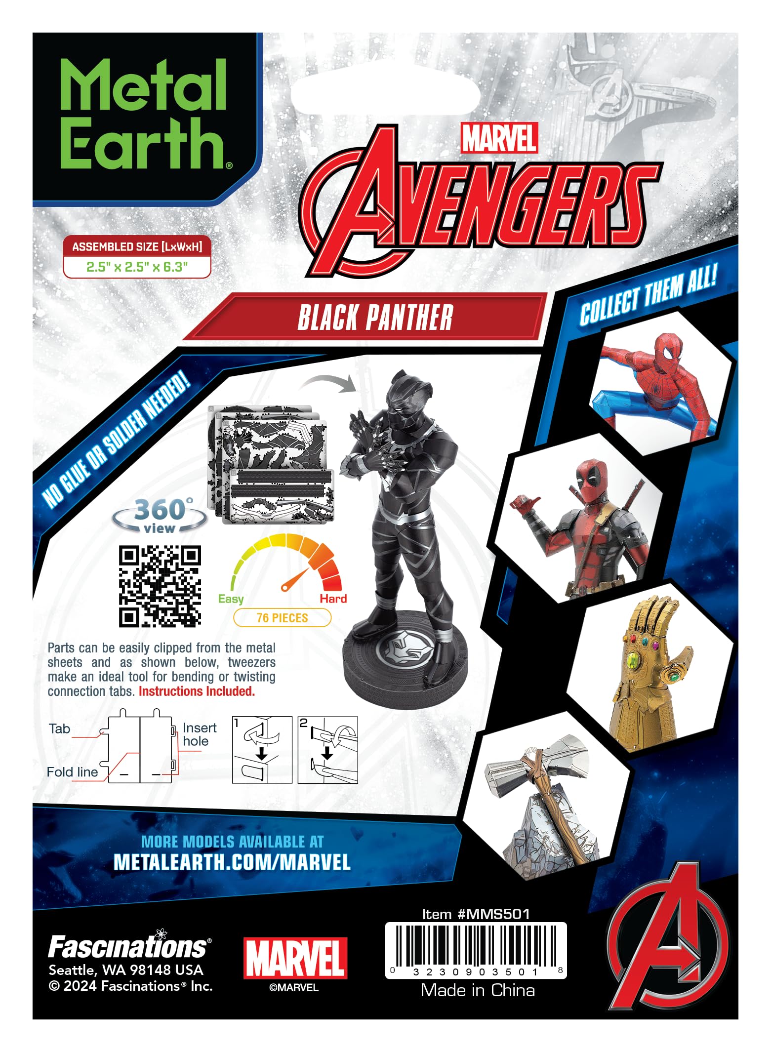 Metal Earth Marvel Black Panther 3D Metal Model Kit Fascinations