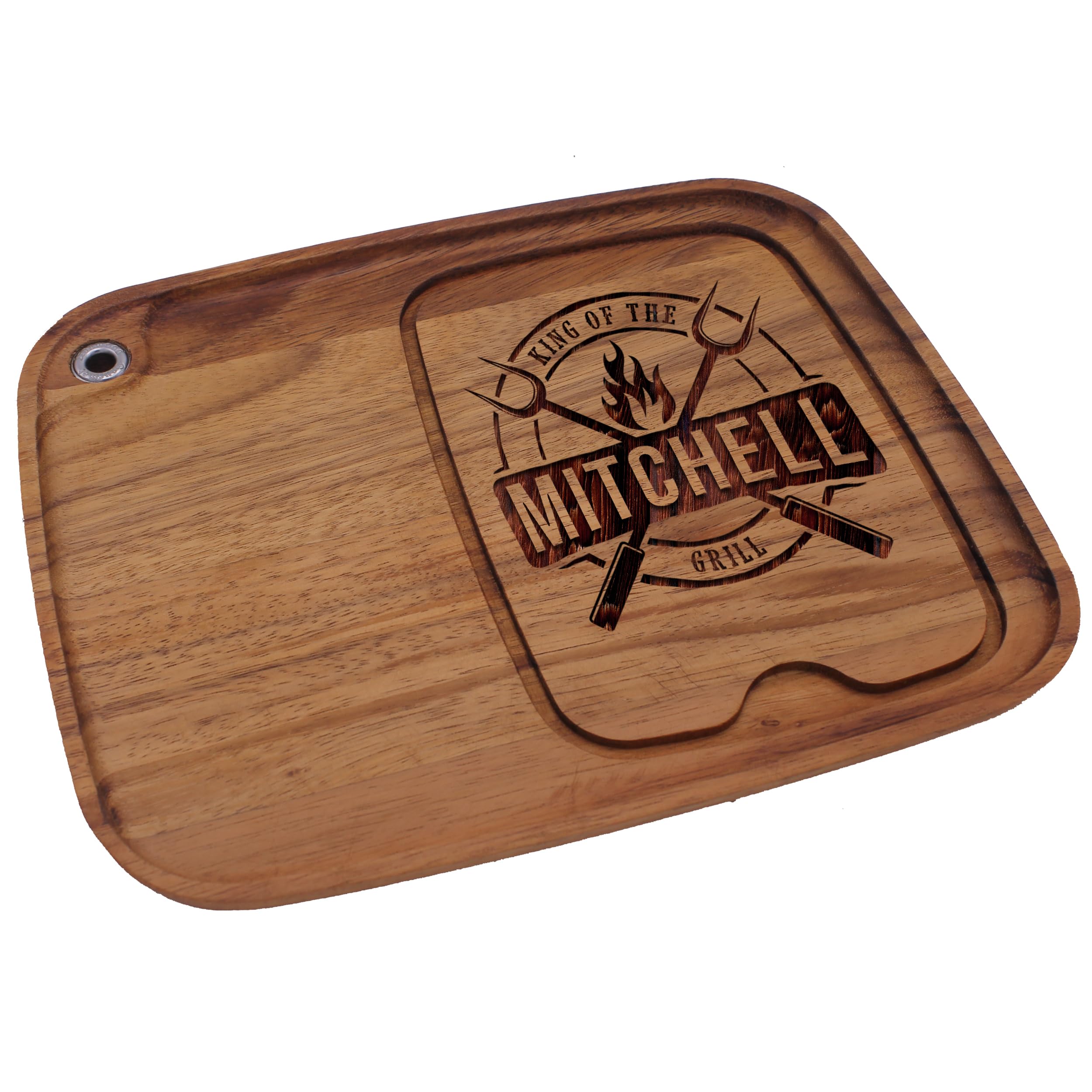 My Personal Memories Premium Personalized Wooden Steak Plate with Juice Groove - Custom Rustic Grill Serving Board for Meats, Chicken, Ribs, Barbecue