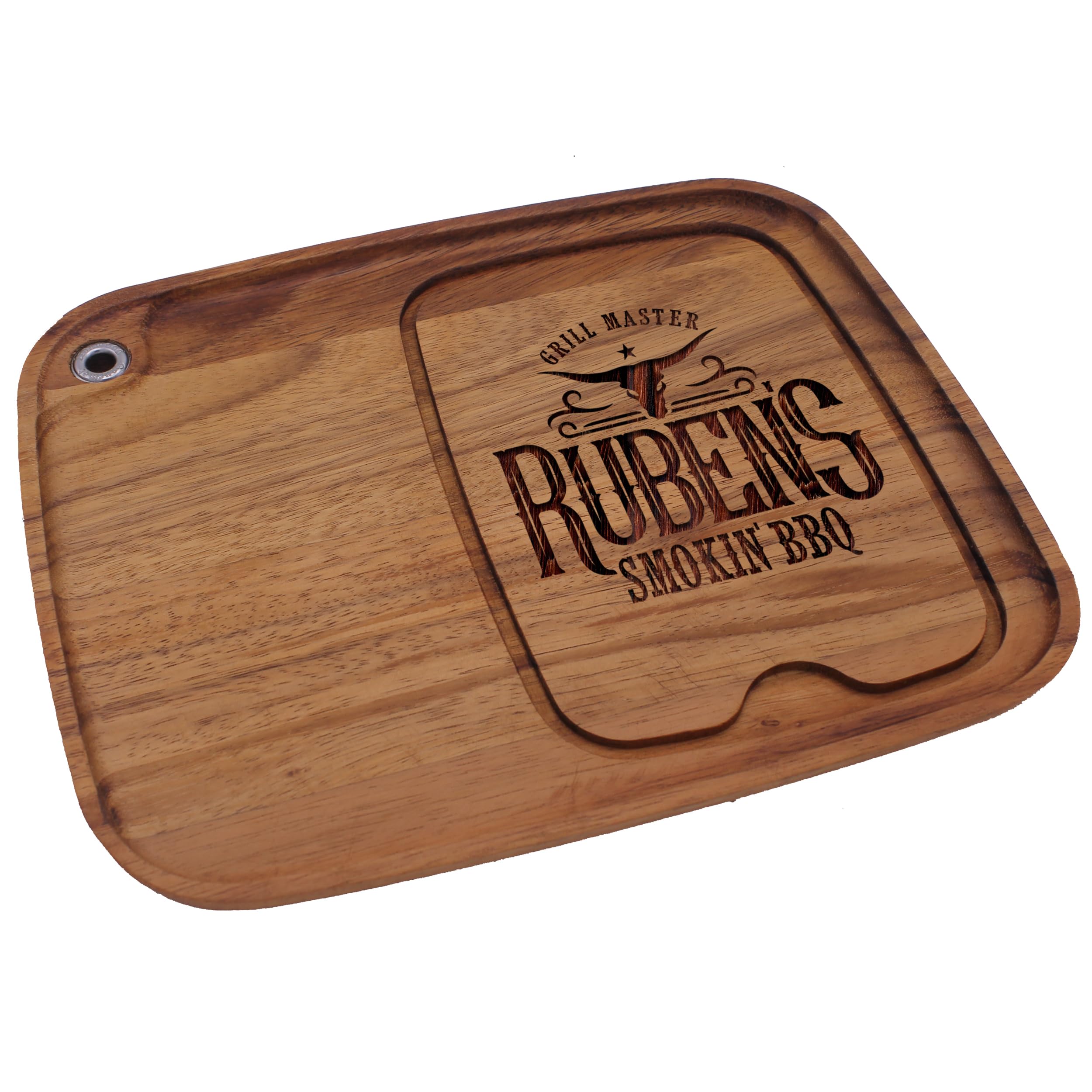 My Personal Memories Premium Personalized Wooden Steak Plate with Juice Groove - Custom Rustic Grill Serving Board for Meats, Chicken, Ribs, Barbecue