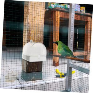 BESPORTBLE Parrot Bath Tub Birdie Small Bird Showering Basin Birds Supply Small Bird Showering Cube Bird Bathing Basin Bird Bath Basin Bird Cage Bathtub Bird Bath Cube Bird Bathtub Abs White