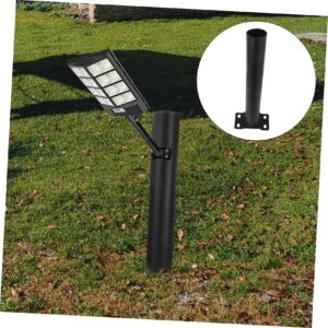 POPETPOP 1 Set Solar Street Light Bracket Light Supplies Lamp Supply Solar Spot Light Street Light Pole Solar Spotlight Light Mount Light Poles Support Pole Lamp Pole Galvanized Steel Black