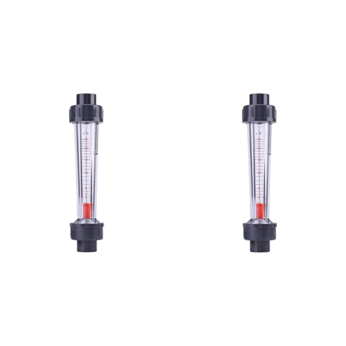 2PCS Plastic Tube Flowmeter, Water Meter, Made of Plastic, Good , Operates at 0-60°C, Fit for DN15 Tube, Clear Scale Line