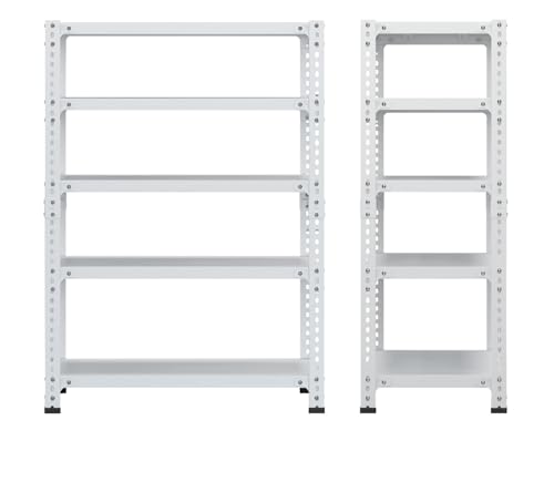 JINLIFORTOY Household Storage Rack, Adjustable Display Rack, Basement Balcony Storage Rack, Carbon Steel Storage Rack (White, 47.2 * 15.7 * 70.8in)