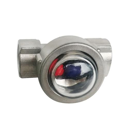 1/2" 3/4" 1" BSPT Female 304 Stainless Steel Window Sight Glass Float Ball Flow Indicator Water Oil(Type-B,1")