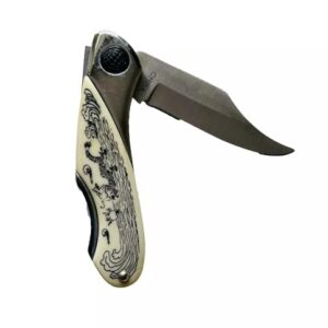 440 STAINLESS STEEL Pocketknife - White Handle, Outdoor, Hunting, Camping, Household - Stainless Steel Material