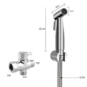 JIYTG Toilet Sprayer Kit Brass Shower Sprayer Replacement Spray for Premium Cloth Diaper Sprayer Bidet Spray Gun Set high Pressure Stainless Steel Spray Gun with Full Copper tee Mount