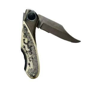 440 STAINLESS STEEL Pocketknife - White Handle, Outdoor, Hunting, Camping, Household - Stainless Steel Material