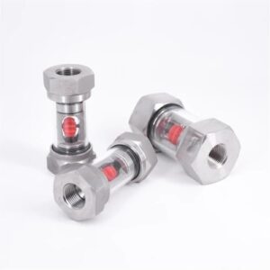 1/4" 3/8" 1/2" 3/4" 1" bspt female in-line 304 stainless steel window sight flow indicator with impelle(normal body,1")