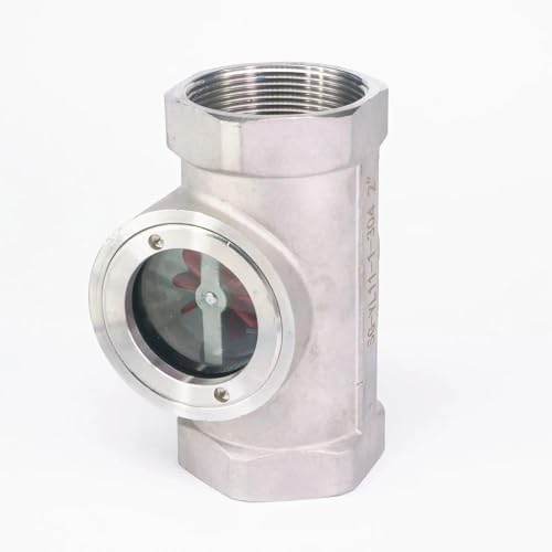 2" BSPP Female 304 Stainless Steel Window Sight Flow Indicator with Impeller 2.5 Mpa