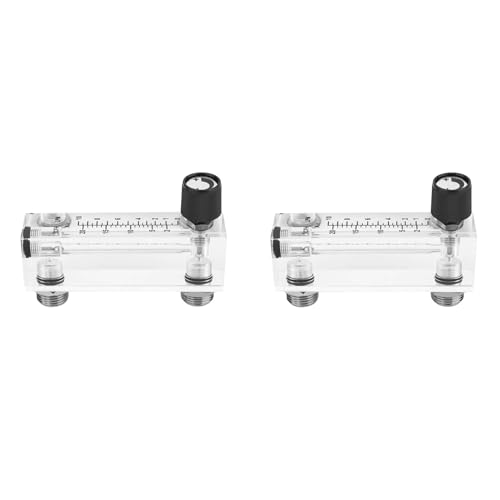 2pcs Acrylic PMMA Adjustable Panel Type Gas Flowmeter 1~10LPM, 1/4' M18*1.5, Panel Gas Meter, for Adjusting Gas