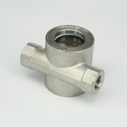 3/8" BSPP Female SS304 Stainless Steel Window Glass Sight Flow Indicator with Impeller 2.5 Mpa