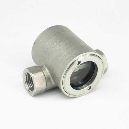 1/2" BSP Female SS304 Stainless Steel Glass Window Sight Flow Indicator with Impeller 2.5 Mpa