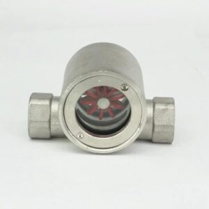 3/8" bspp female ss304 stainless steel window glass sight flow indicator with impeller 2.5 mpa