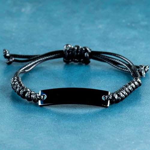 GIFTVILLE & SURPRISE Black Stainless Steel Handmade Bracelets Adjustable Cord Inspirational, Clinical Laboratory Technician Don't Do Stupid