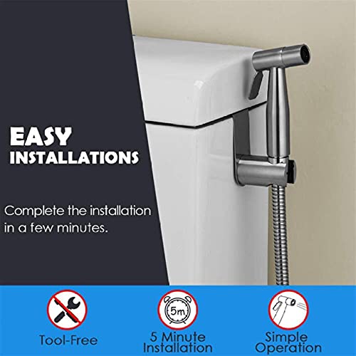 JIYTG Toilet Sprayer Kit Brass Shower Sprayer Replacement Spray for Premium Cloth Diaper Sprayer Bidet Spray Gun Set high Pressure Stainless Steel Spray Gun with Full Copper tee Mount