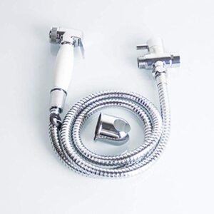 JIYTG Bidet Hand Held Bidet Sprayer Stainless Steel Spraye Toilet Bidet Shower Head with Hose and Bracket Holder Toilet Spray Gun Set