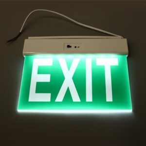 Led Emergency Exit Sign Acrylic Clear Eye Catching Exit Sign with Light for Building Camera Indoor Use AC85‑265V