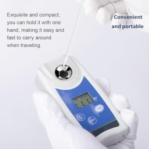 Brix Refractometer Meter, Digital Sugar Meter, Measuring Range Brix 0-53%, Accuracy Brix ±0.2%, 3s Fast Measurement, Zero Point Calibration, for Fruit, Food, Beverages