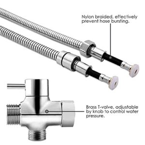 JIYTG Toilet Sprayer Kit Brass Shower Sprayer Replacement Spray for Premium Cloth Diaper Sprayer Bidet Spray Gun Set high Pressure Stainless Steel Spray Gun with Full Copper tee Mount