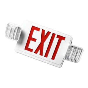 Led Exit Signs With Emergency Lights, Emergency Exit Sign AC85 to 265V With 2 Emergency Light for Schools, Churches, Hospitals