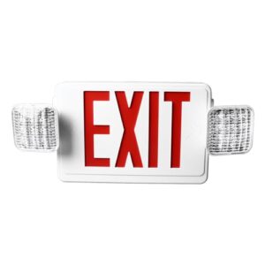 led exit signs with emergency lights, emergency exit sign ac85 to 265v with 2 emergency light for schools, churches, hospitals