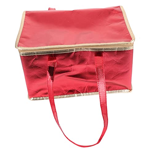 FUNOMOCYA Insulated Bag Food Storage Bag Decorative Thermal Food Bag Outdoor Insulation Bag Warmer Bags Insulated Tote Bags Pizza Carrier Bag Bags for Hot Food Pearl Cotton Aluminum Film Red