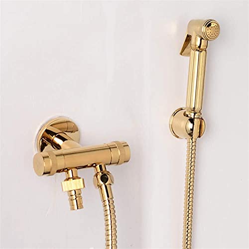 JIYTG Toilet Bidet All Copper and Cold Women's Toilet Toilet Angle Valve Spray Gun Set Bidet Bidet Bidet