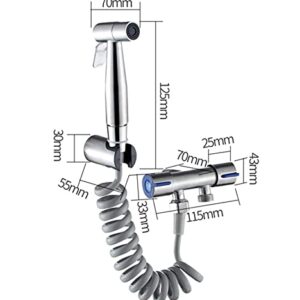 JIYTG Stainless Steel Portable Bidet Toilet Taps Kit Toilet Companion 304 Stainless Steel one in Two Out Washing Machine Booster Spray Gun Toilet Companion