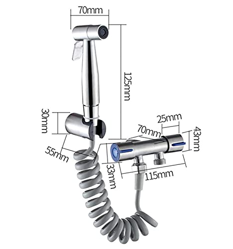 JIYTG Stainless Steel Portable Bidet Toilet Taps Kit Toilet Companion 304 Stainless Steel one in Two Out Washing Machine Booster Spray Gun Toilet Companion