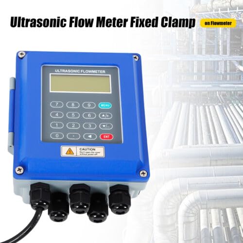 Ultrasonic Flow Meter,TUF-2000B+TM-1 Ultrasonic Flowmeter,DN50~DN700mm Fixed Clamp on Flowmeter Tool,LCD Digital Liquid Flowmeter,Bi-Directional Measurement Flow Meter for Water Supply Industries