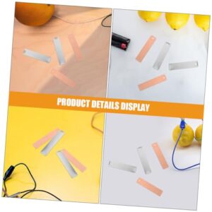 Toyvian 8 Pairs Battery Electrode Sheet Batteries DIY Fruit Battery Materials Copper Strip Battery Experiment Materials Electrode Materials Electrode Strip for Experiment Copper Plate Zinc