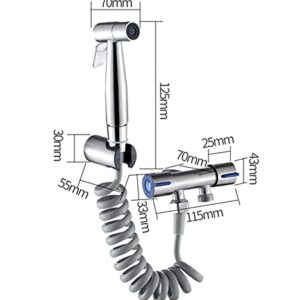 JIYTG Stainless Steel Bidet Spray Head KIT Toilet Companion 304 Stainless Steel one in Two Out Washing Machine Booster Spray Gun Toilet Companion