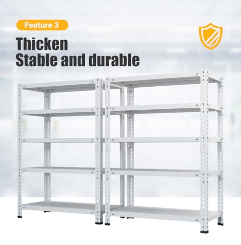 JINLIFORTOY Household Storage Rack, Adjustable Display Rack, Basement Balcony Storage Rack, Carbon Steel Storage Rack (White, 47.2 * 15.7 * 70.8in)