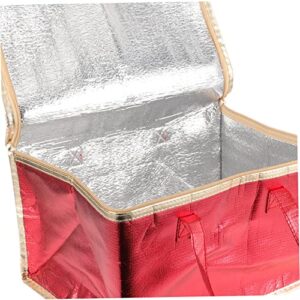 FUNOMOCYA Insulated Bag Food Storage Bag Decorative Thermal Food Bag Outdoor Insulation Bag Warmer Bags Insulated Tote Bags Pizza Carrier Bag Bags for Hot Food Pearl Cotton Aluminum Film Red