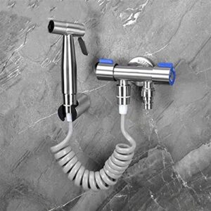 jiytg bidet toilet spray kit 304 stainless steel toilet companion bidet sprayer spray gun set one in two angle valve