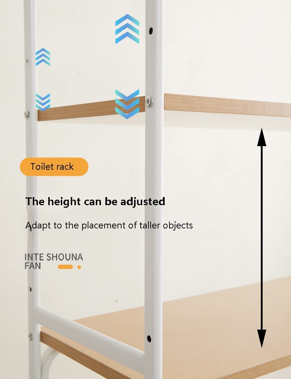 ZXXHNNAIH 3-Tier Toilet Shelf, Easy to Assemble Floor-to-Ceiling Top Storage Corner Commode Rack, Multifunctional Toilet Rack