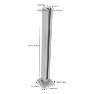 Glass Railing Post,Heavy Duty Glass Railing Post End Post, 25.6‘’/ 35.8”, End Post, Durable 304 Stainless Balustrade Post Steel, Balustrade for Balcony Deck Stairs for Concrete, Porch Steps (25.6‘’)