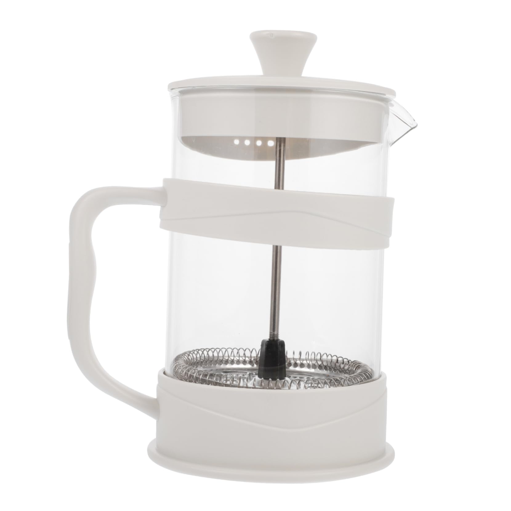 NAMOARLY Coffee Pot Tea Kettle Coffee Tea Maker Pot Office Coffee Maker Espresso Teakettle Coffee Filter Press Travel Coffee Press Cold Brew Coffee Maker with Warmer White Plastic