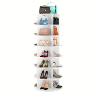 AUNVITO 7 Tier Rotating Shoe Rack Tower Free Standing Shoe Storage Rack 360° Vertical Handbag Shoe Display Organization Lazy Susan Shoe Shelf Organizer Shoe Rack Organizer for Living Room Hallway