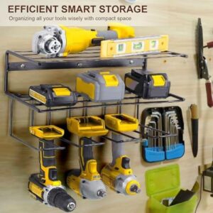 CDQL Power Tool Organizer Wall Mount Storage Rack, Garage Organizer, Heavy Duty 3 Layer Tools Shelf for Storage Power Tool Drill