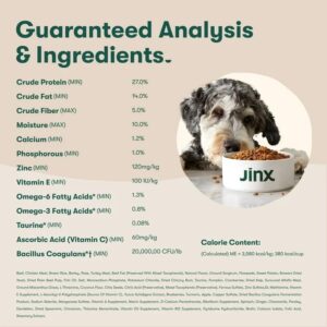 JiInx Grass-Fed Beef, Brown Rice & Sweet Potato Dry Dog Food, High Protein, 23.5 lb Bag, All Natural Ingredients, Supports Joint Health & Digestion, for Dogs of All Breeds & Ages (23.5 LBS Bag)