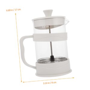 NAMOARLY Coffee Pot Tea Kettle Coffee Tea Maker Pot Office Coffee Maker Espresso Teakettle Coffee Filter Press Travel Coffee Press Cold Brew Coffee Maker with Warmer White Plastic