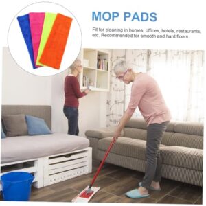 Healeved 4pcs Mop Replacement Cloth Reusable Mop Pads Commercial Cleaning Refills Mop Filling Pad Replacement Mop Pad Floor Cleaner Mop Mats Clean Mop Pad Mop Pads Coral Fleece