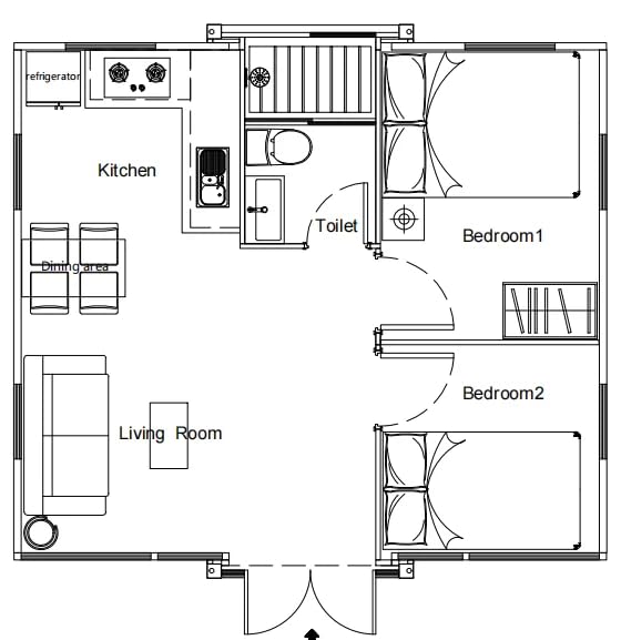 Urvil Enterprises, Expandable Tiny Villa 20FT&40FT Steel Home for Family, Aluminium Windows