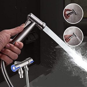 JIYTG Handheld Bidet Spray Kit 304 Toilet Bidet Sprayer Spray Gun Bidet Set Cleaning Booster Spray Gun Angle Valve