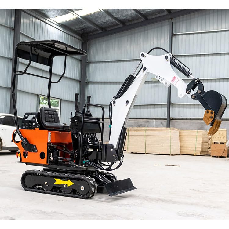 Mini Excavator – 0.8 Ton Trench Digger with Canopy, Hydraulic Thumb Clip, Hydraulic Oil Cooler