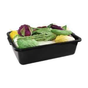 Cinkyou 32 L Large Commercial Bus Box, 4-Pack Plastic Utility Bus Tub, Black