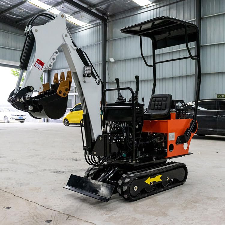 Mini Digger Hydraulic, Mini Excavator Loader - Versatile Bagger with Auger, Grab, Hydraulic Hammer & Narrow Bucket Attachments for Enhanced Performance